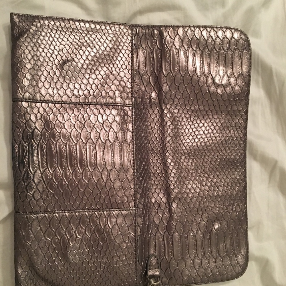Metallic Python Clutch With Removable Wristlet - image 3